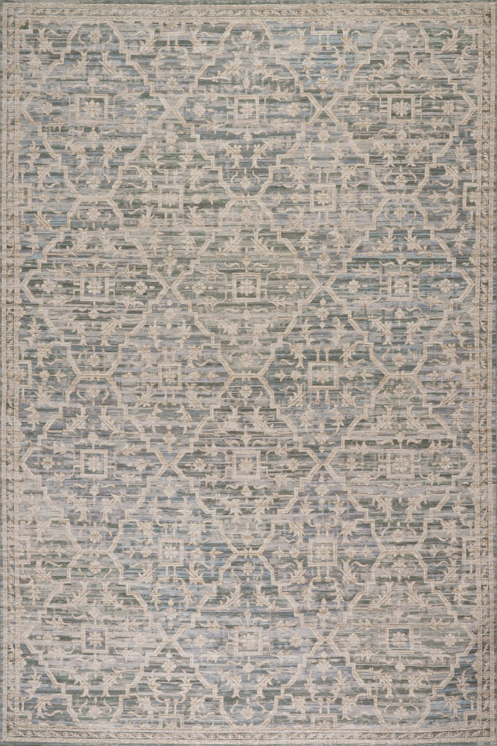 Nefre Traditional Diamond Rug | Blue Image secondaire du produit