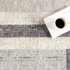 Karter Striped Trapezoid Rug | Light Grey
