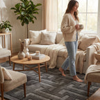 Camelle Modern Geometric Rug | Grey