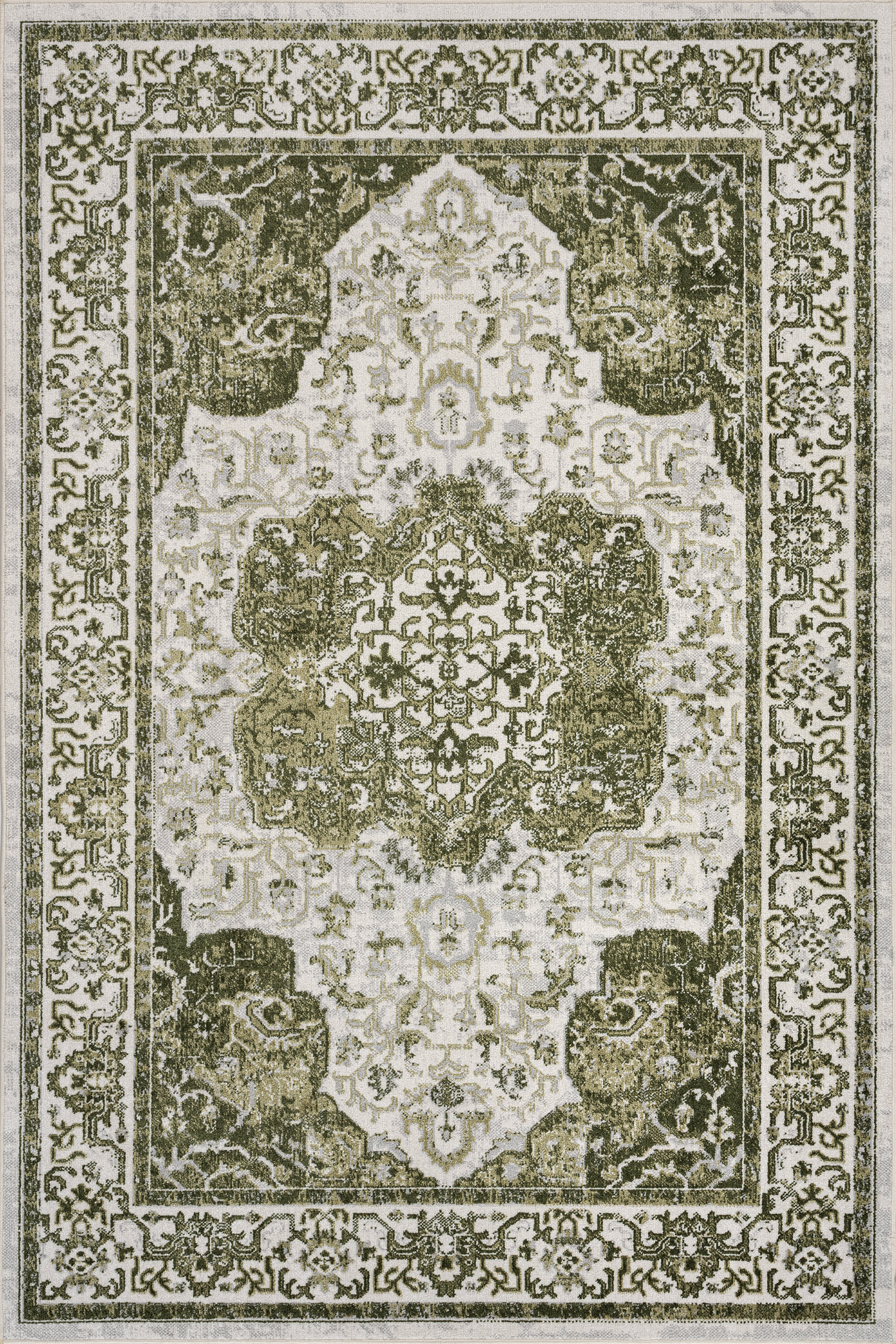 Charlisa Washable Faded Snowflake Rug | Green Secondary image