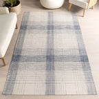 Winifred Vintage Plaid Rug | Blue