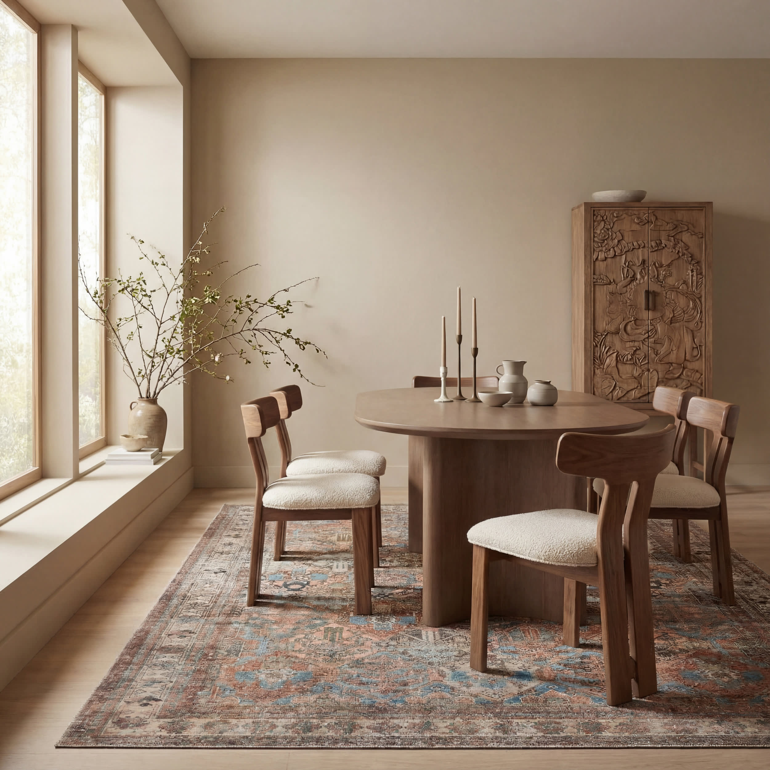 Rada Traditional Vintage Floral Washable Rug | Multicolor Main image