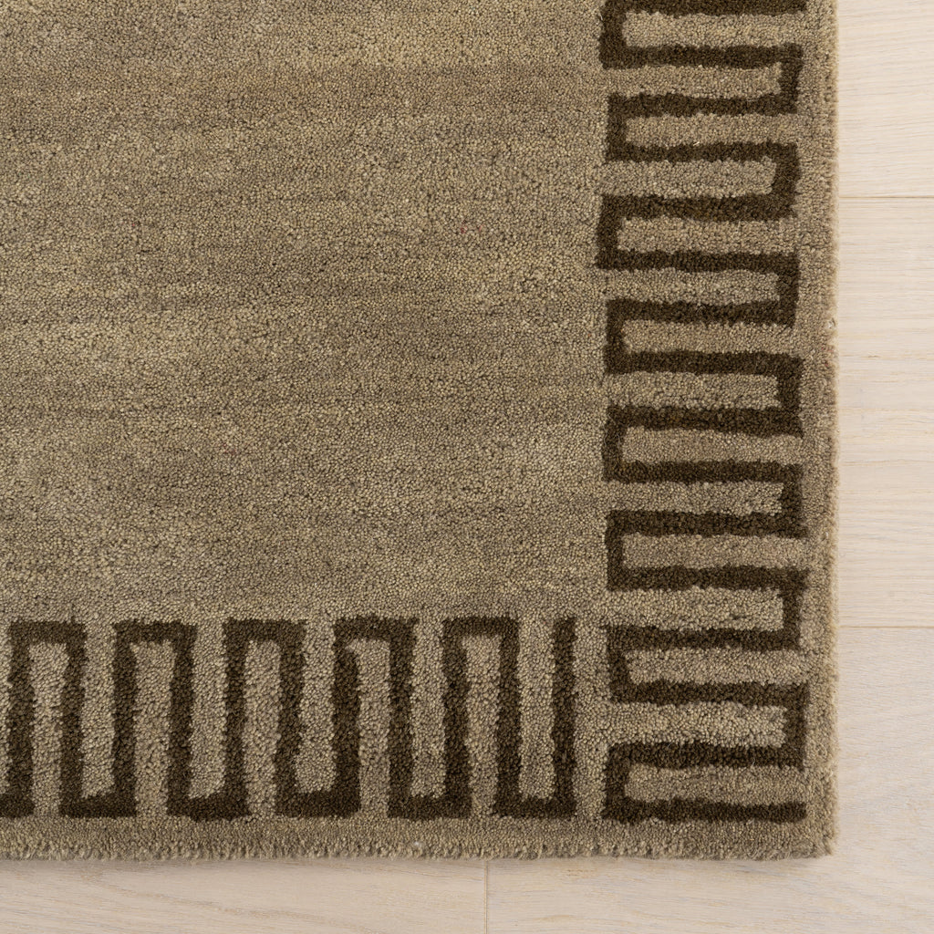 Taya Modern Bordered Rug | Olive