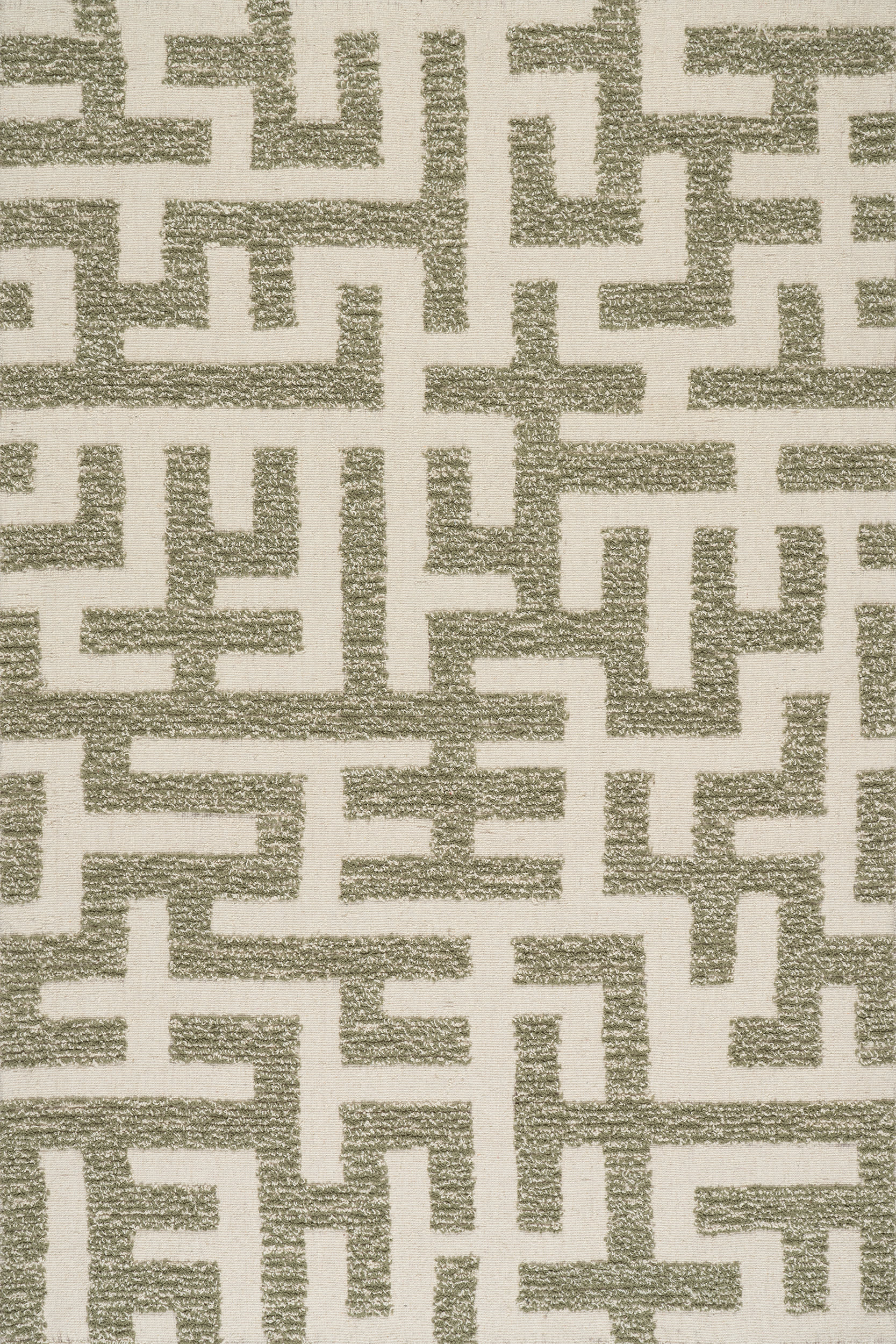 Riel Bohemian Geometric Wool Rug | Green Secondary image