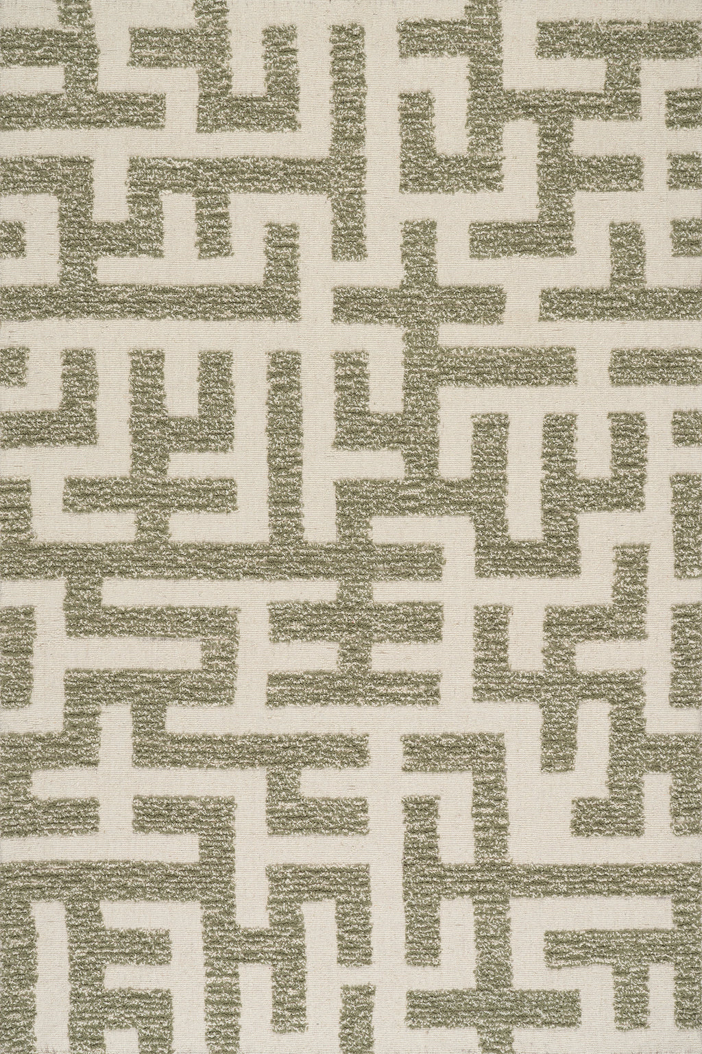 Riel Bohemian Geometric Wool Rug | Green