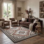 Violeta Timeless Medallion Spill Proof Washable Rug | Beige