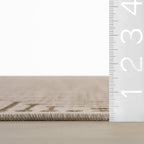 Revelyn Geometric Washable Rug | Brown
