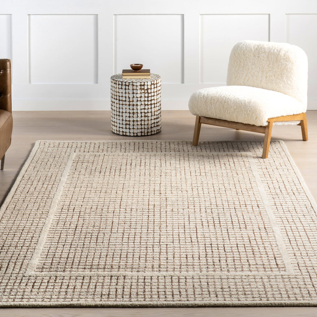 Chessie Checked Wool Rug | Ivory
