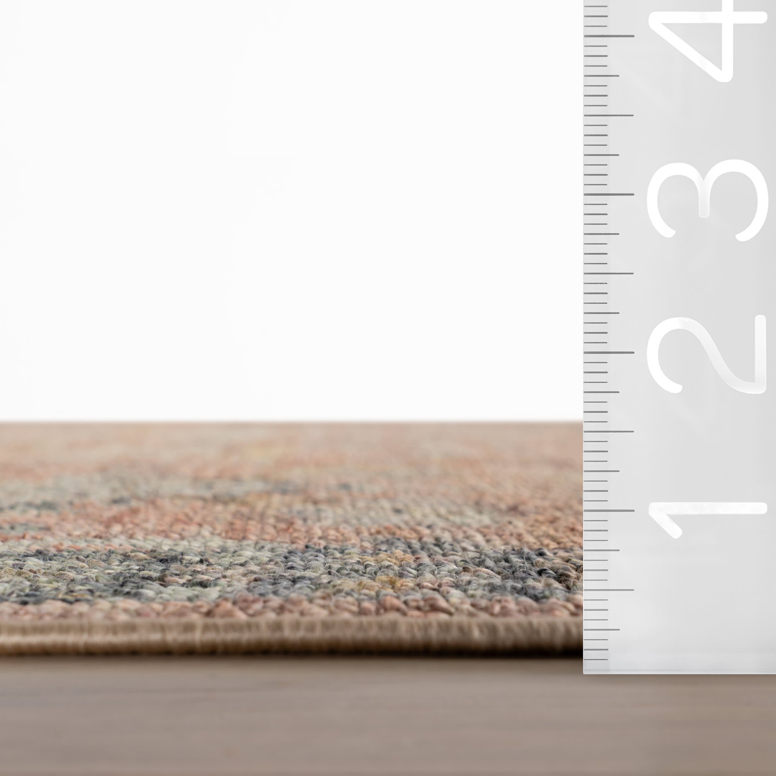 Mirelda Traditional Bordered Washable Rug | Peach