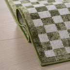 Kallie Washable Tiled Rug | Green