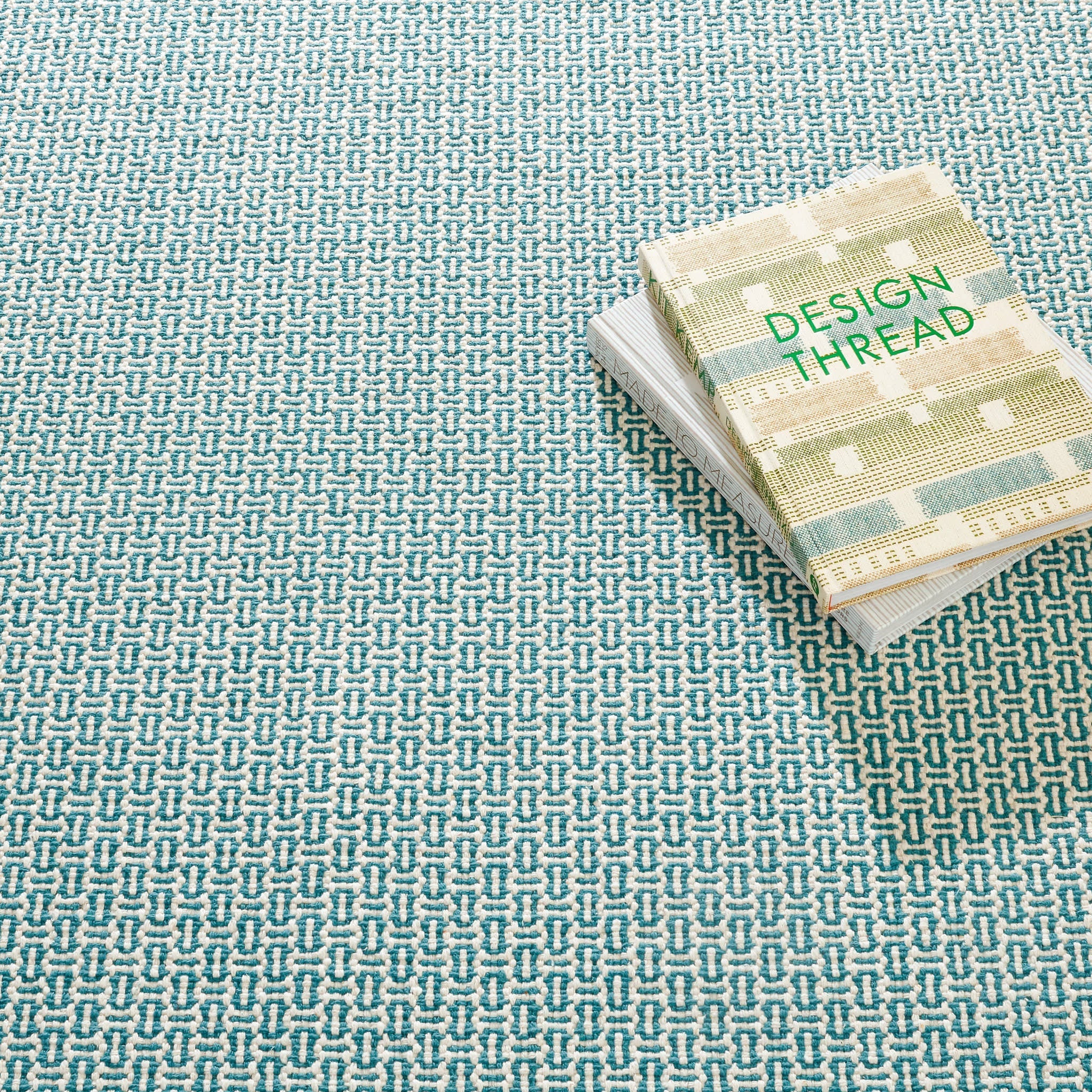 Miss Muffet Handwoven Cotton Rug | Teal