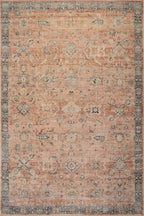 Mirelda Traditional Bordered Washable Rug | Peach