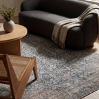 Zella Vintage & Distressed Washable Rug | Blue