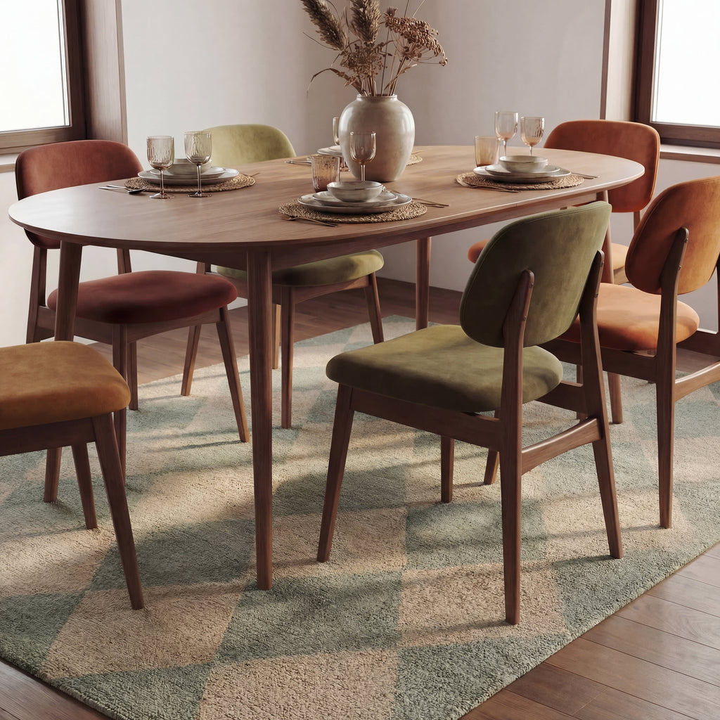 Tova Tufted Diamond Rug | Green
