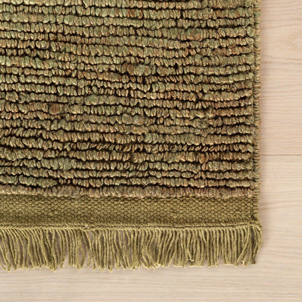 Varnu Textured Handmade Jute Rug | Green