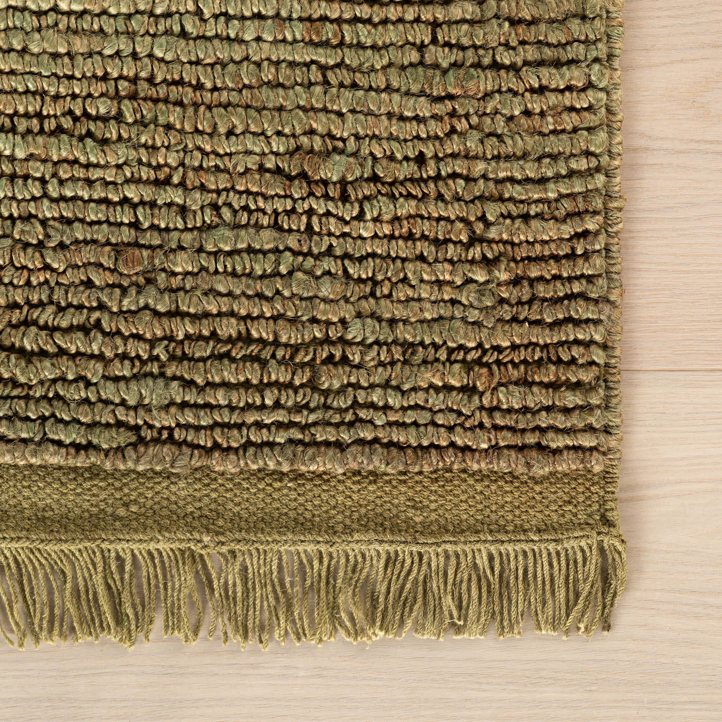 Varnu Textured Handmade Jute Rug | Green