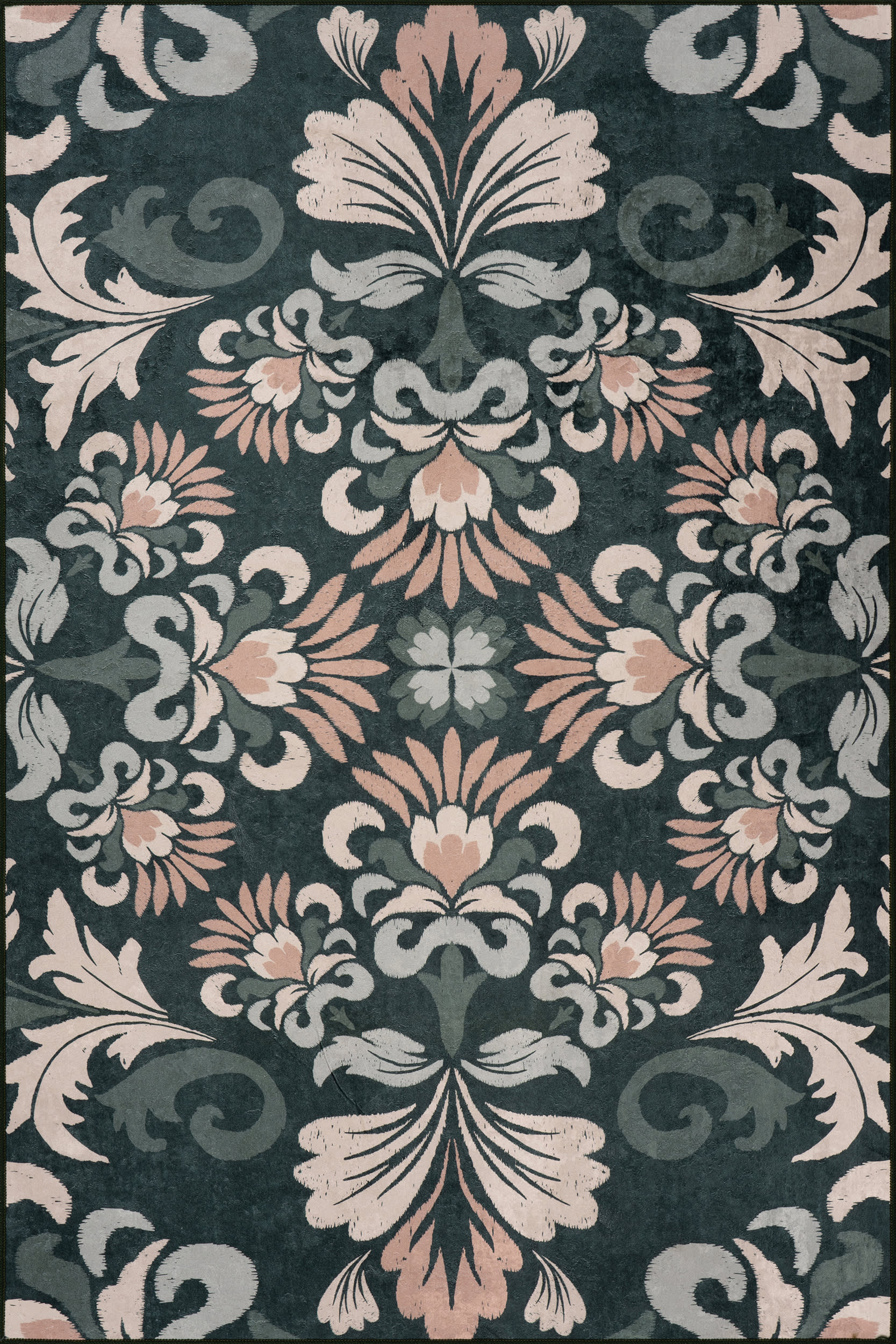 Fayna Floral Washable Rug | Green Image secondaire du produit