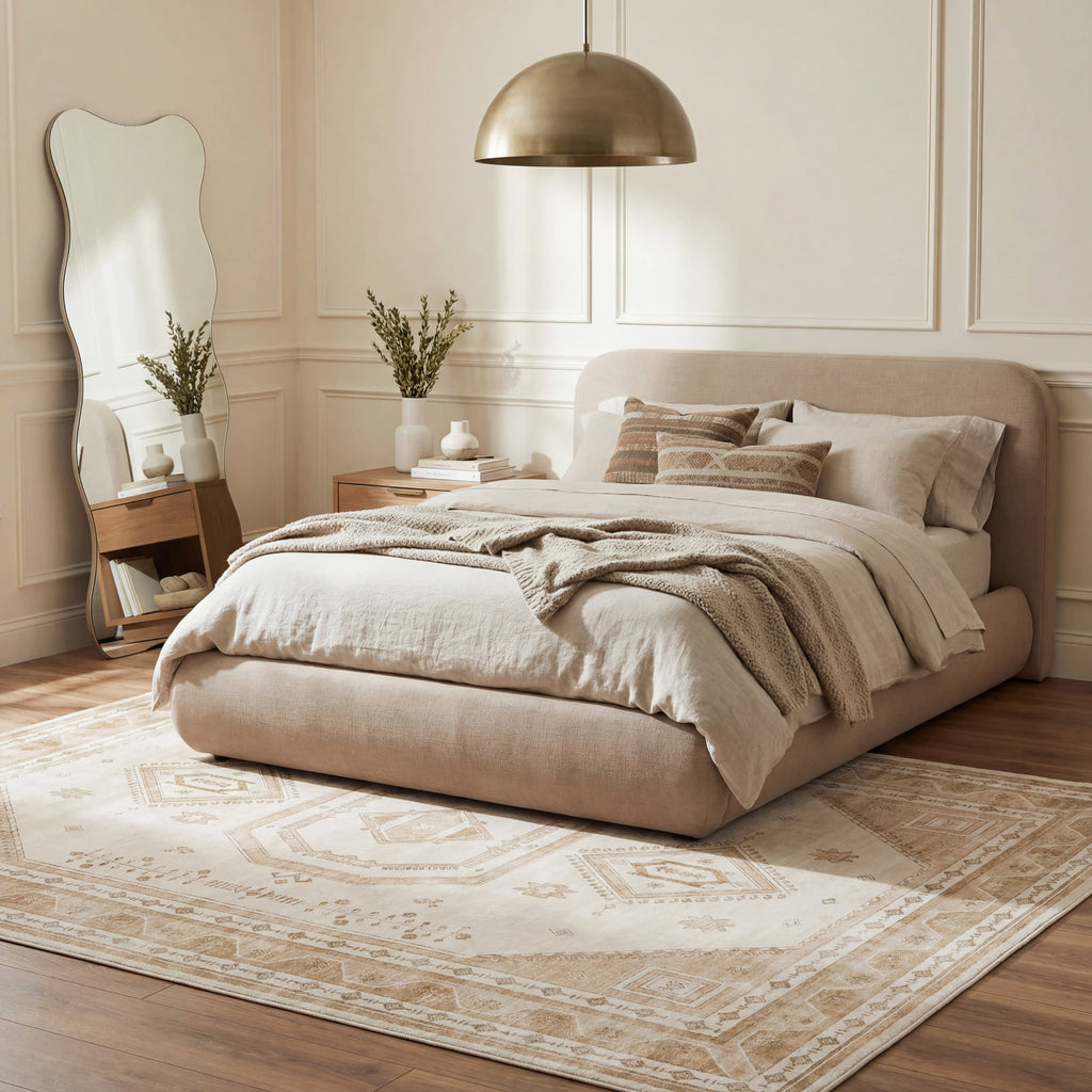 Hanice Oriental and Persian Washable Rug | Natural