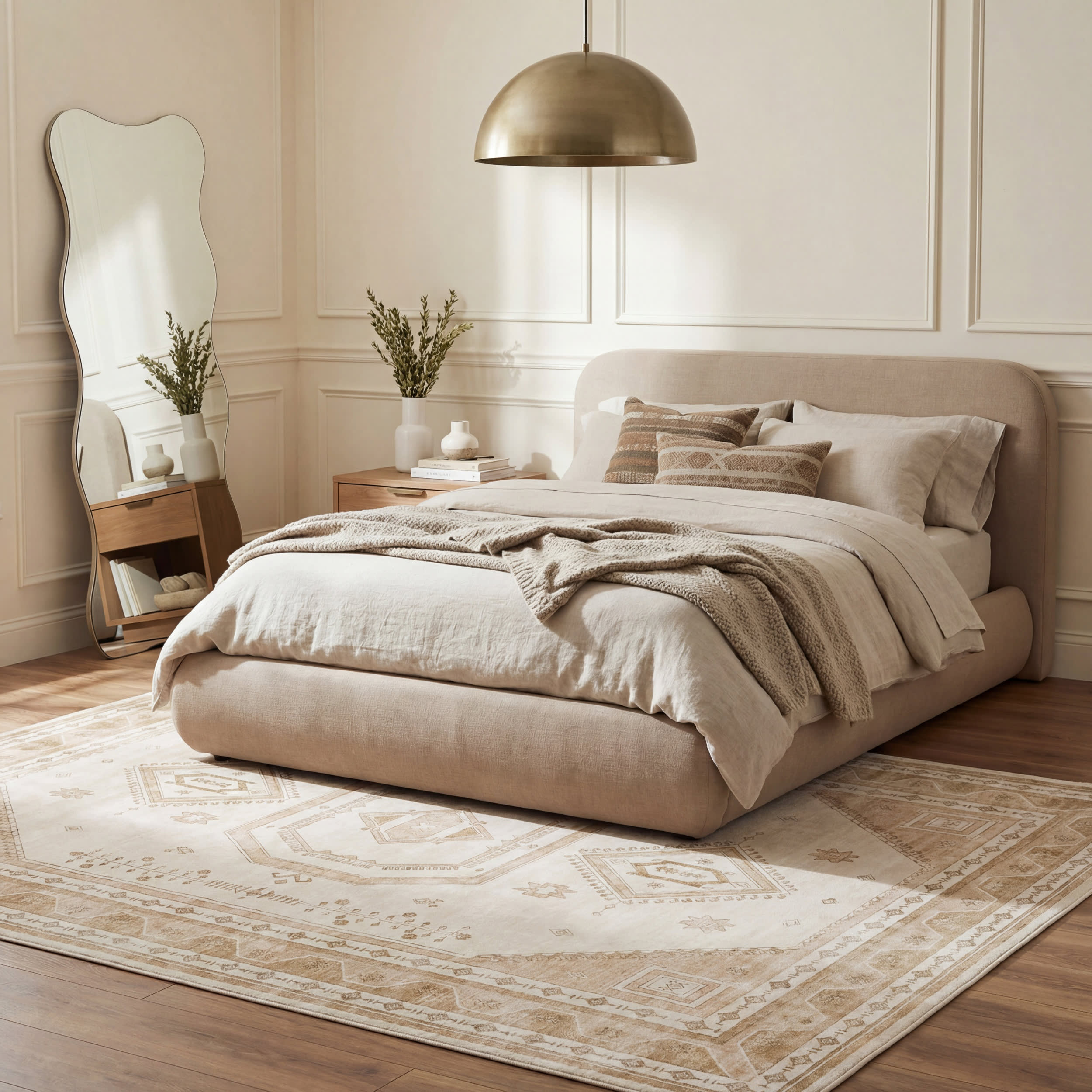 Hanice Oriental and Persian Washable Rug | Natural