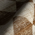 Vanni Checkered Fringed Rug | Tan
