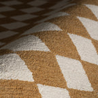Calina Modern Checkered Indoor Wool Rug | Golden Tan