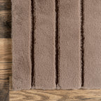 Chiarra Woven Arc Plush Cloud Washable Rug | Brown