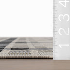 Mesael Modern Plaid Indoor/Outdoor Rug | Blue