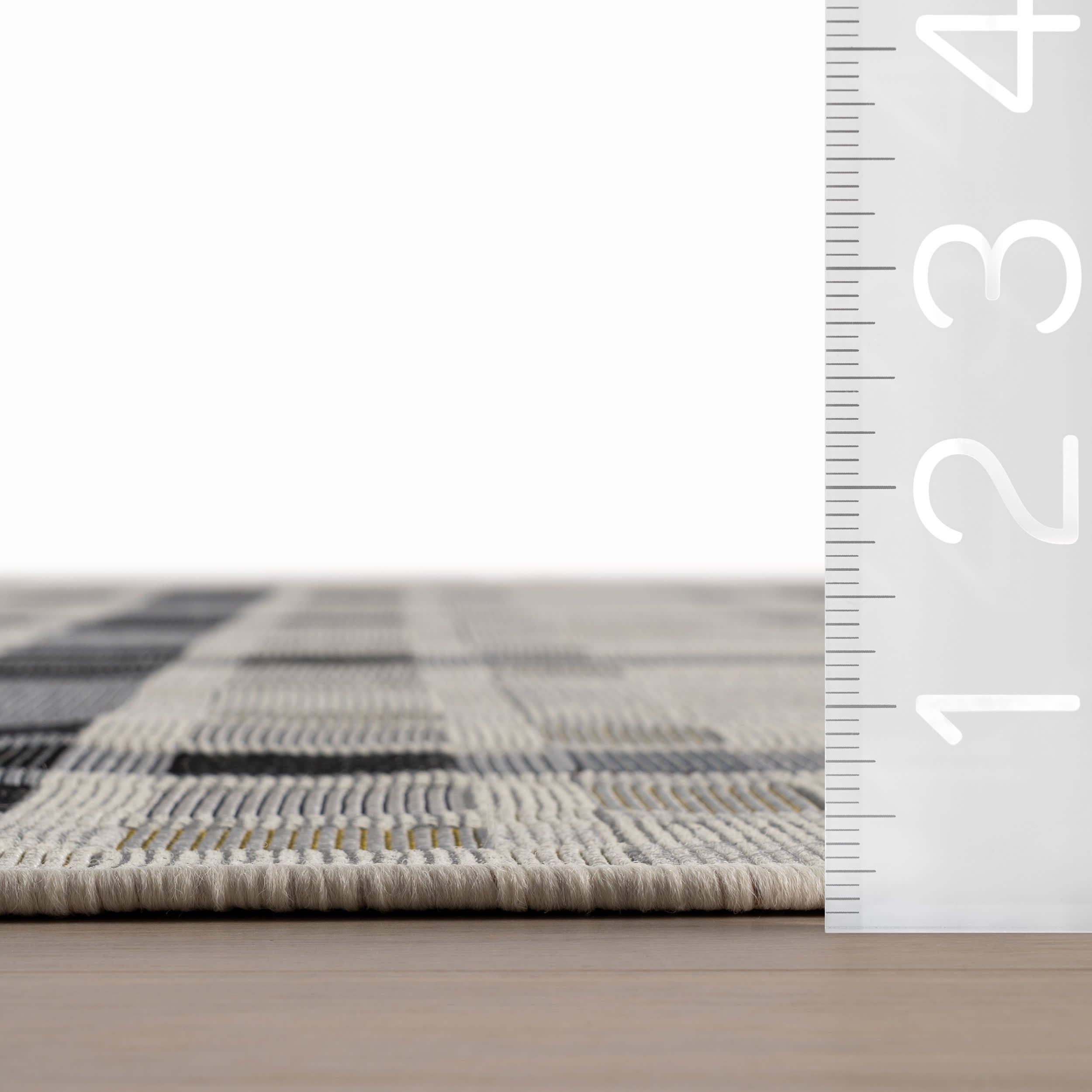 Mesael Modern Plaid Indoor/Outdoor Rug | Blue