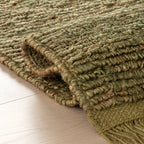 Varnu Textured Handmade Jute Rug | Green