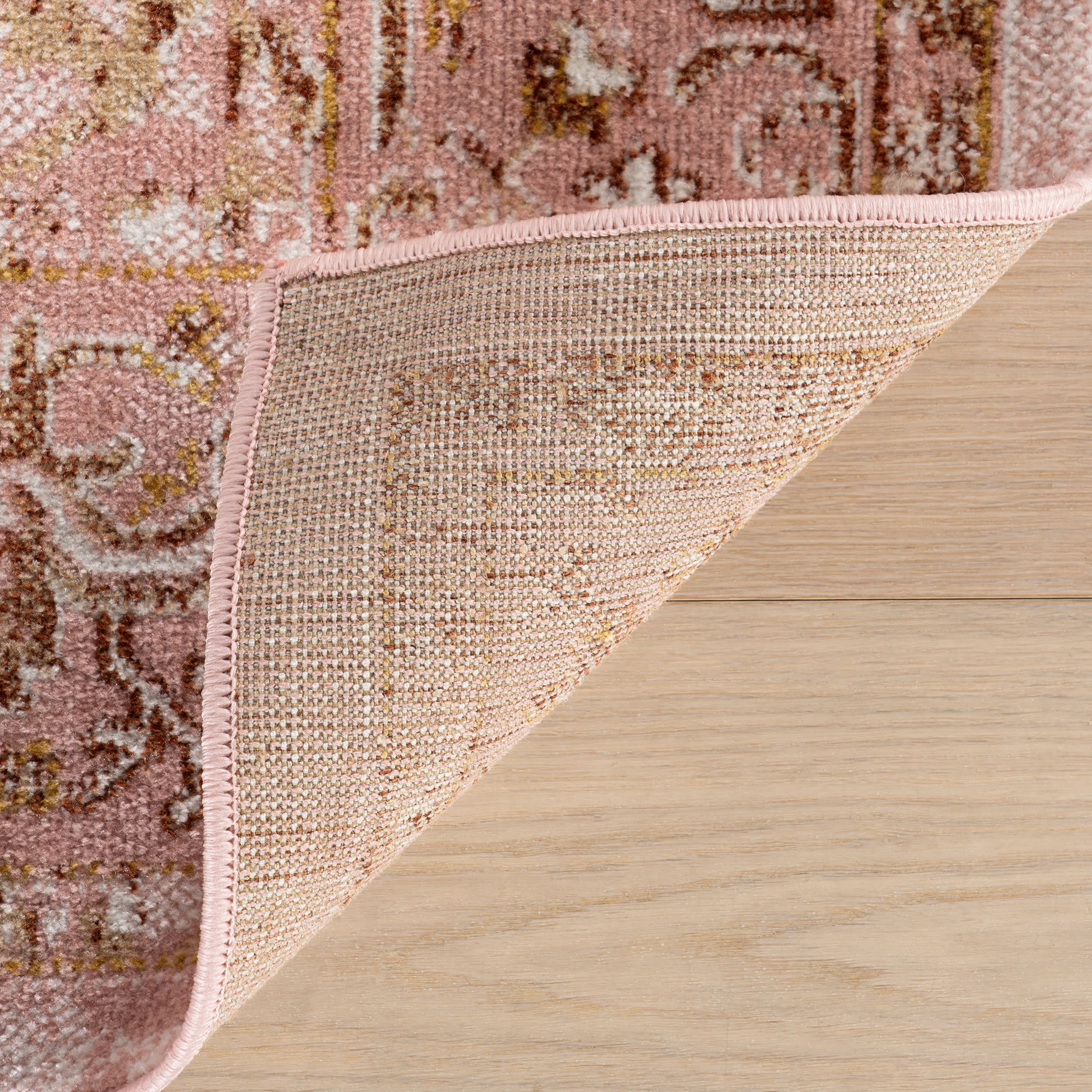 Lianna Washable Vines Rug | Pink