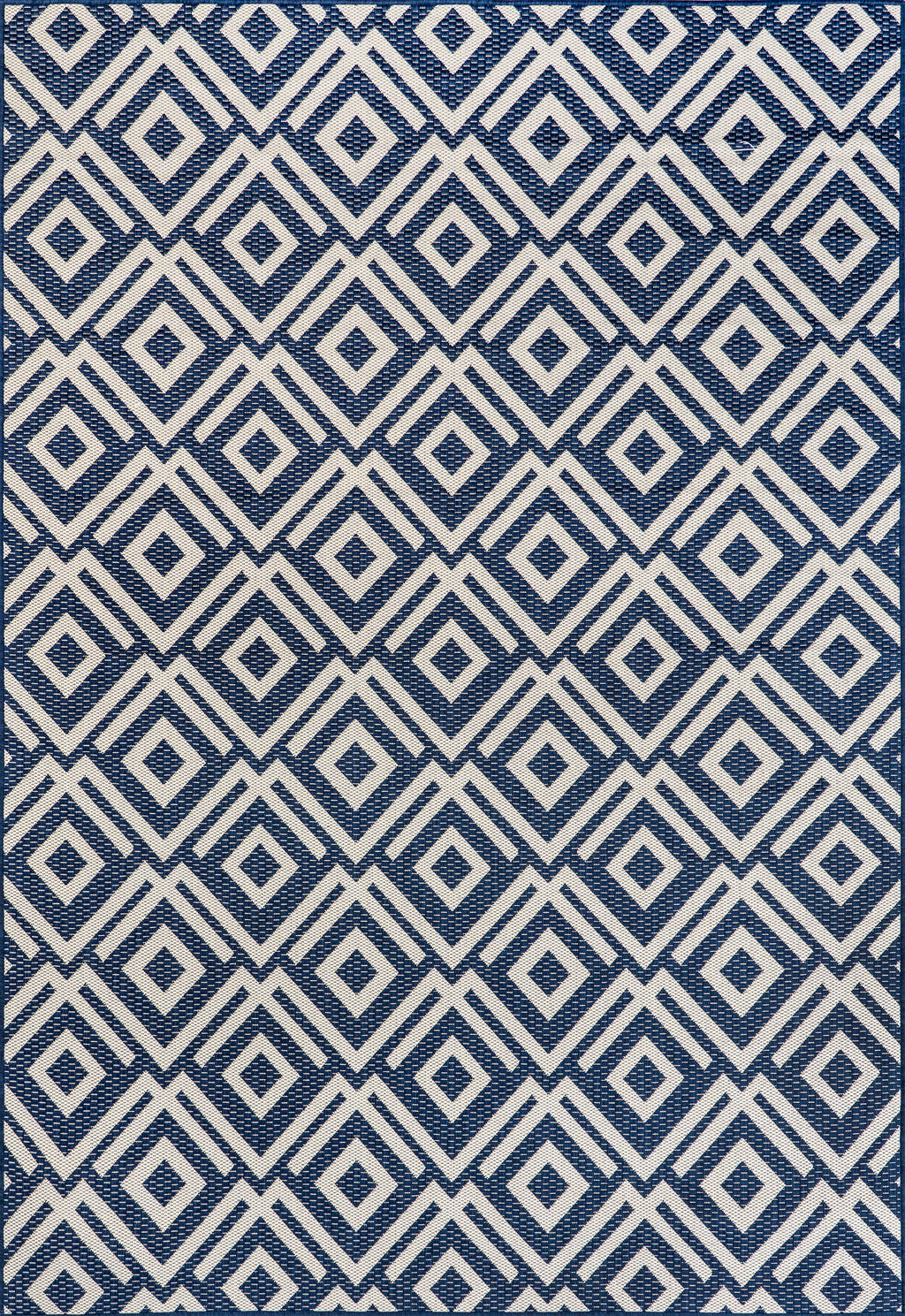 Winged Birdseye Lattice Indoor/Outdoor Rug | Navy