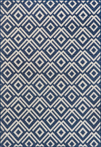 Winged Birdseye Lattice Indoor/Outdoor Rug | Navy