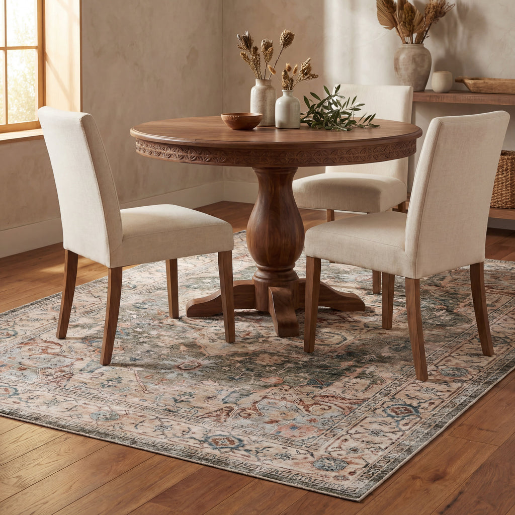 Erica Oriental and Persian Washable Rug | Brown