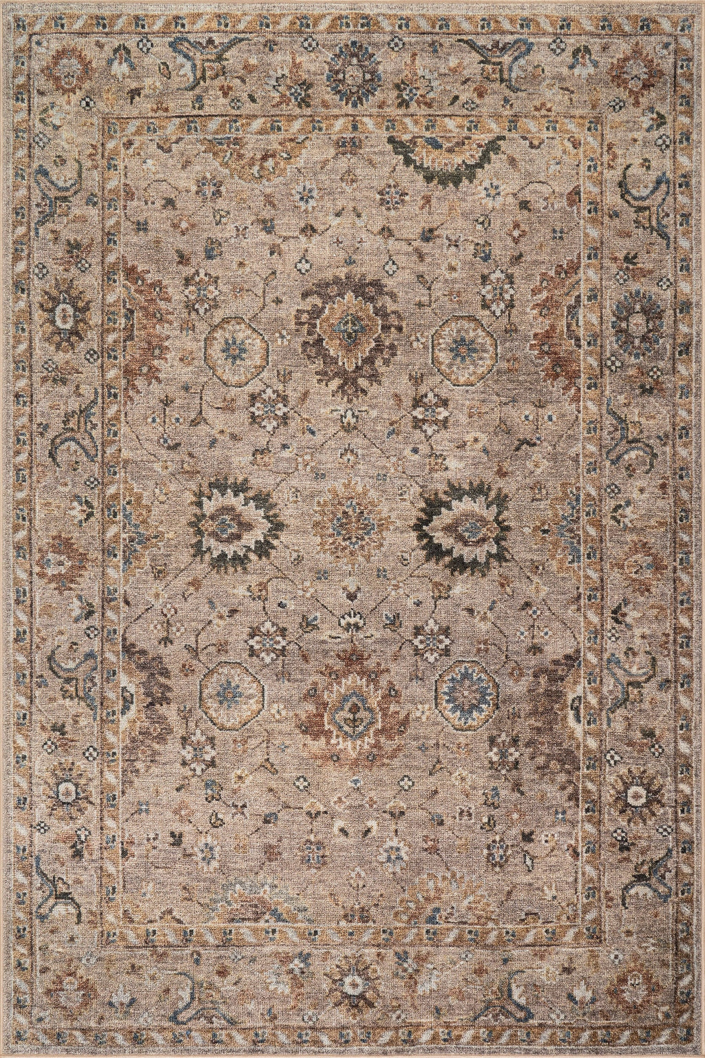 Averina Traditional Bordered Washable Rug | Tapue