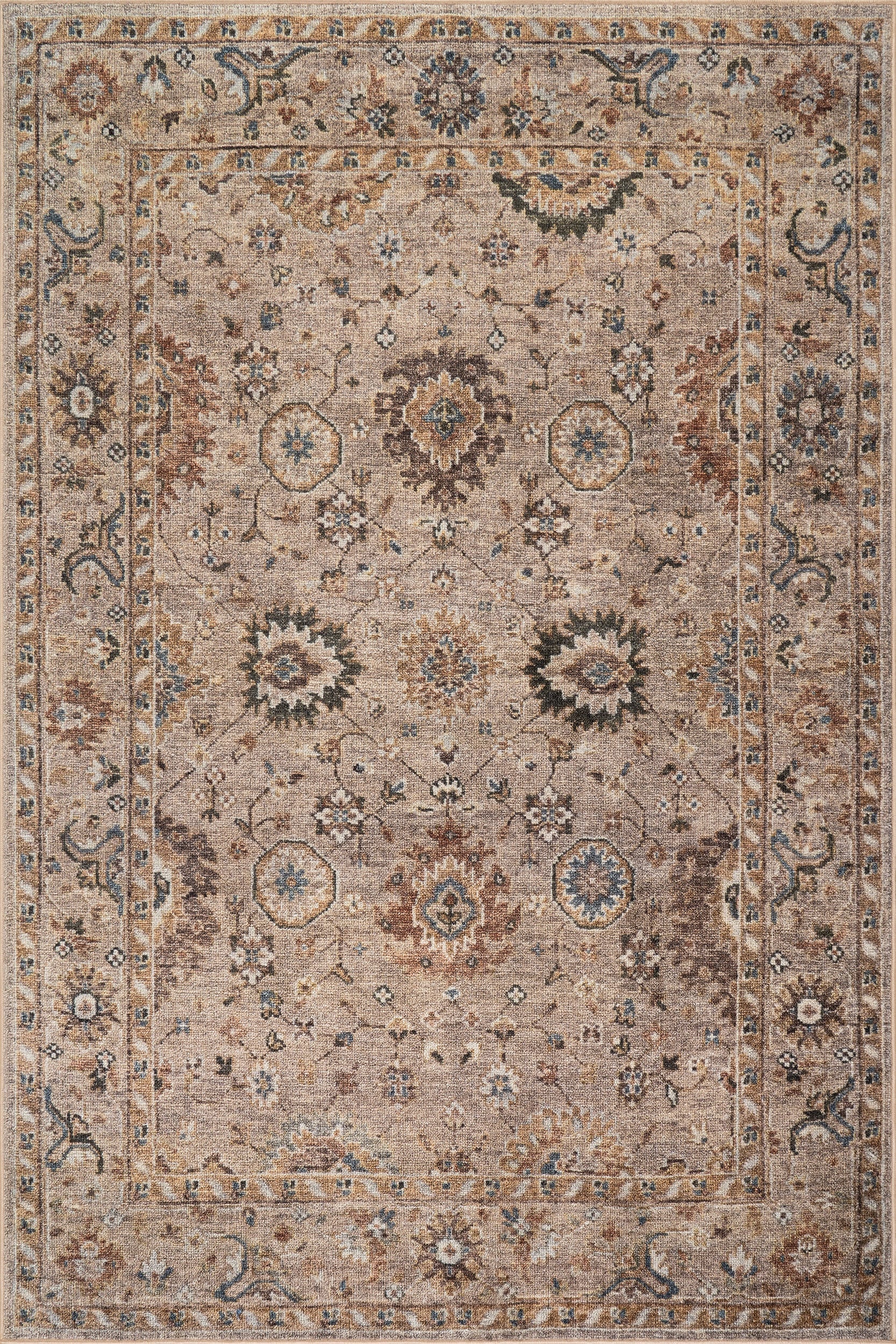 Averina Traditional Bordered Washable Rug | Tapue