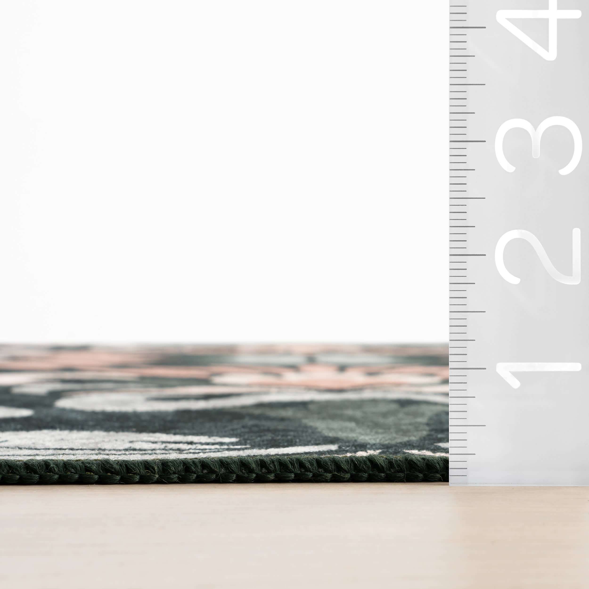 Fayna Floral Washable Rug | Green