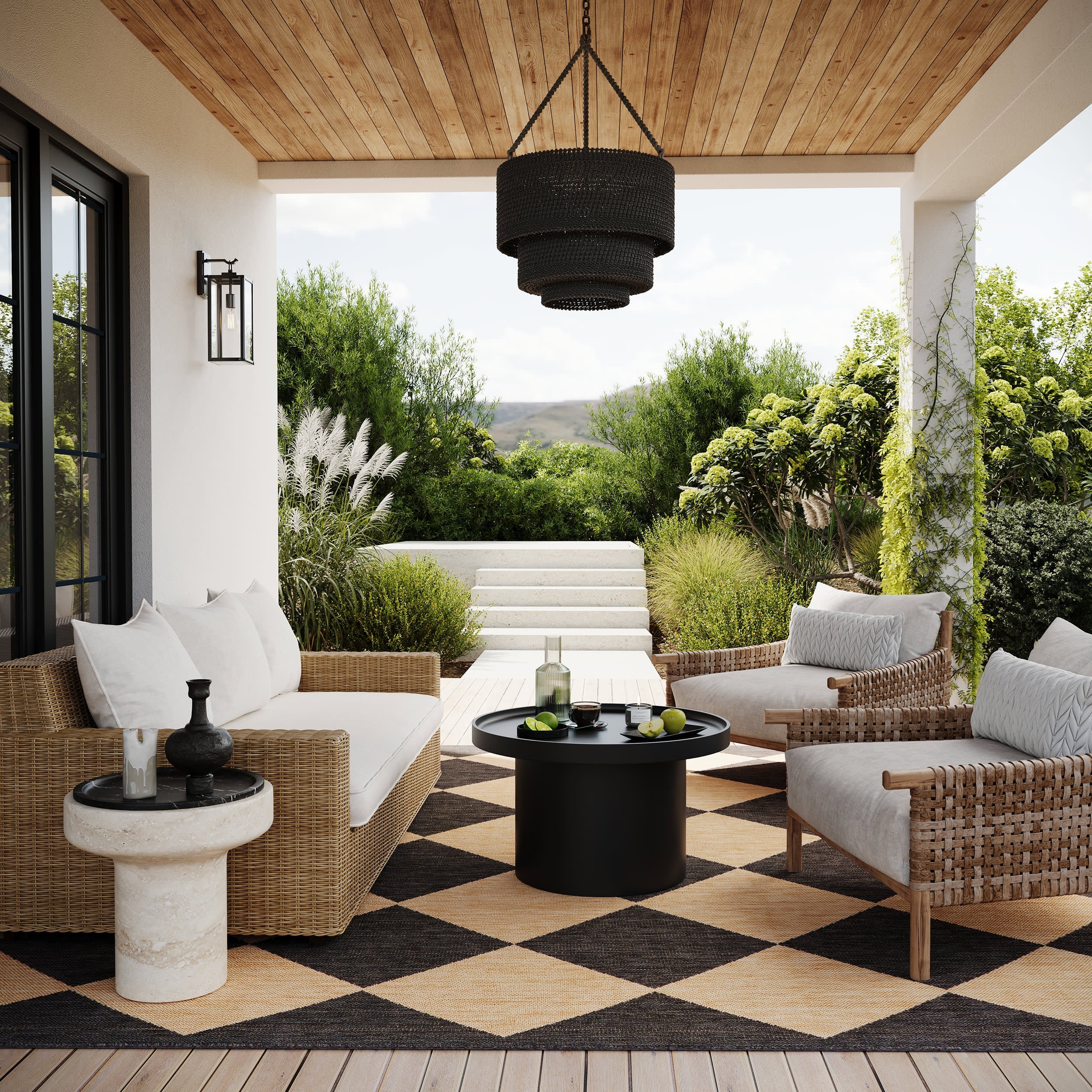 Adelaide Harlequin Indoor/Outdoor Rug | Dark Grey