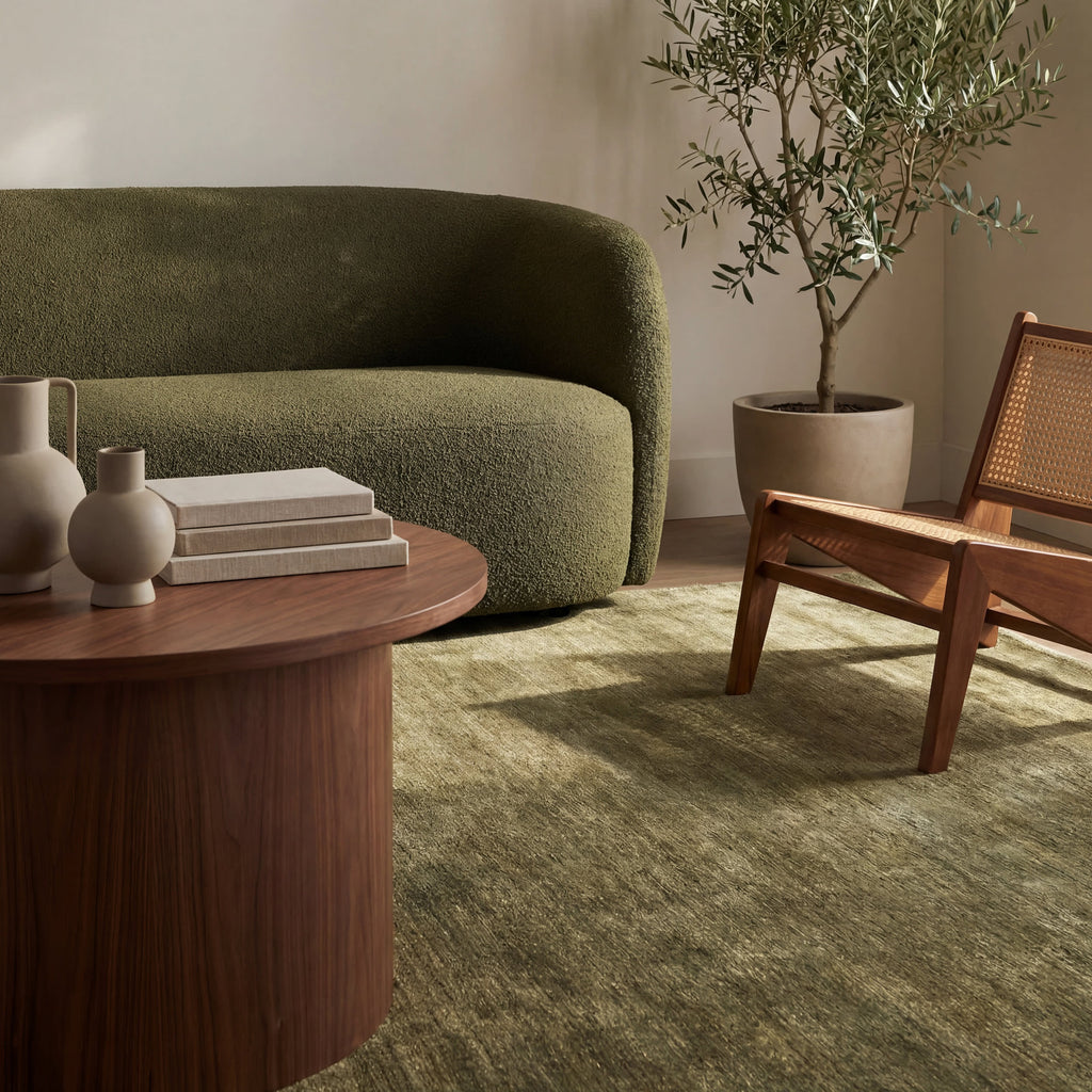 Arrel Speckled Wool-Blend Rug | Verdant Green