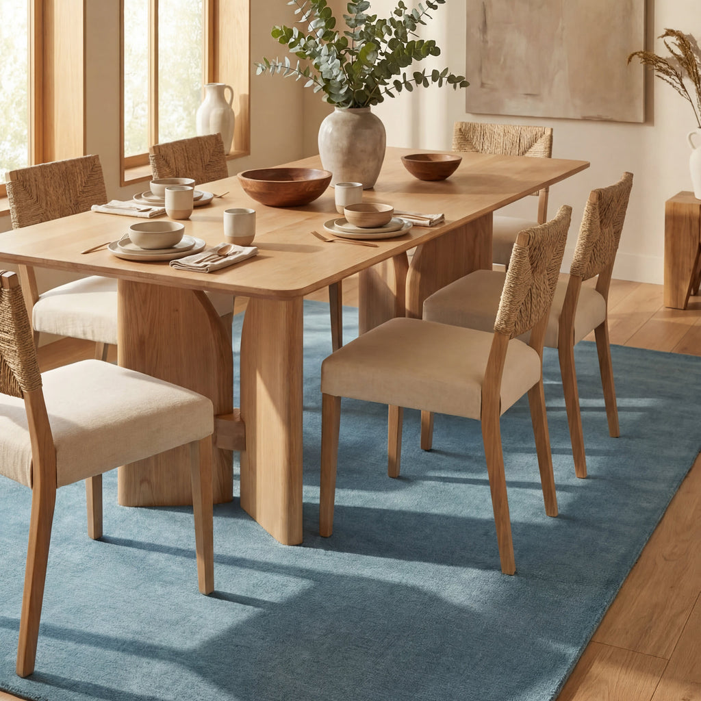 Ranya Modern Solid Rug | Blue