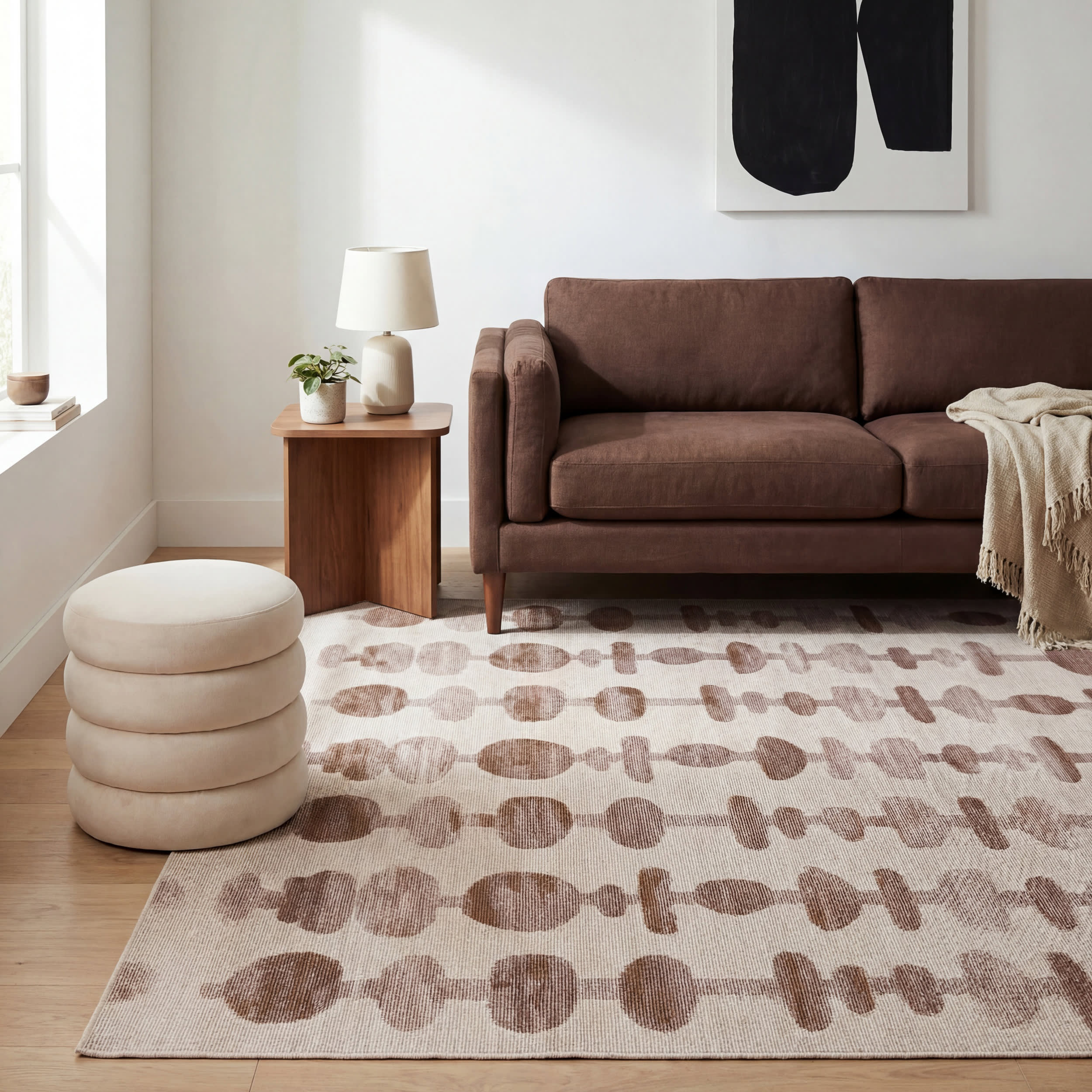 Fanice Bohemian Washable Rug | Brown