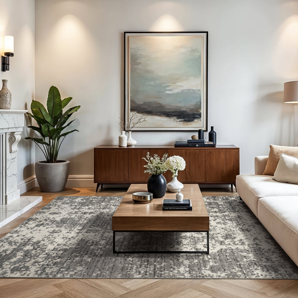 Ruby Distressed Mist Rug | Grey