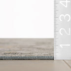 Kinice Traditional Floral Washable Rug | Grey