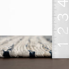 Diora Denim Bohemian Striped Rug | White