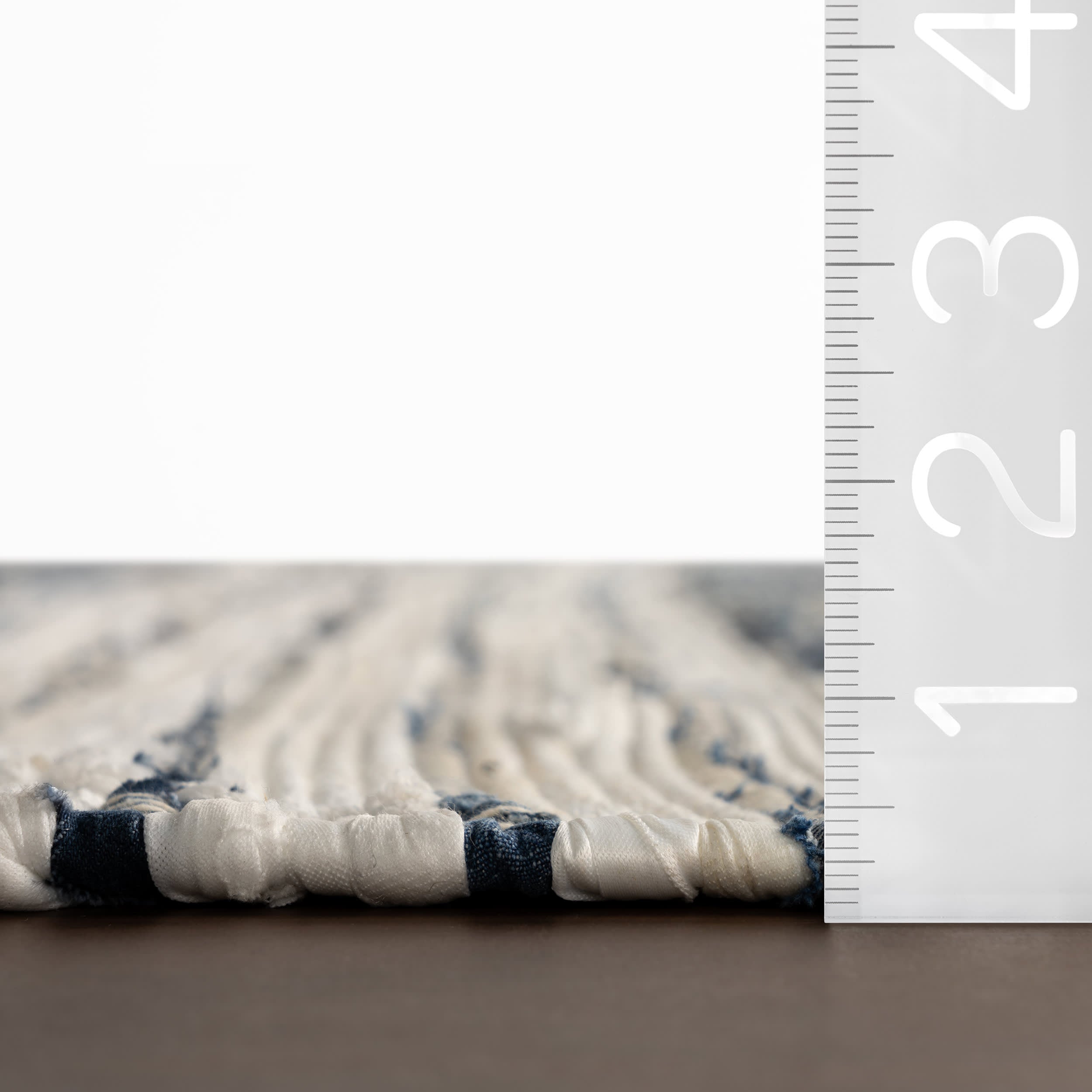 Diora Denim Bohemian Striped Rug | White
