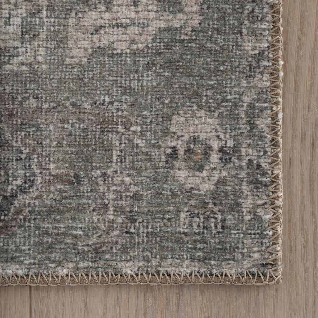 Luda Vintage & Distressed Washable Rug | Sage