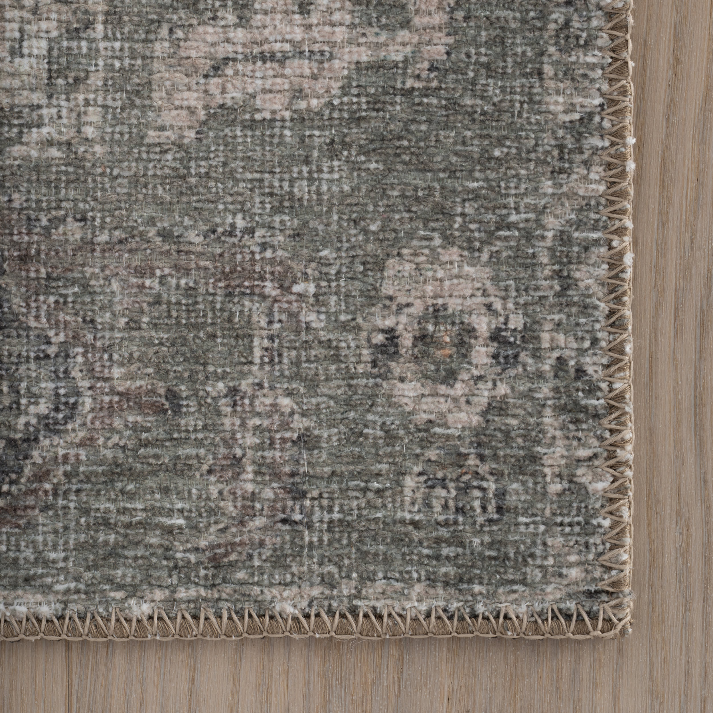 Luda Vintage & Distressed Washable Rug | Sage