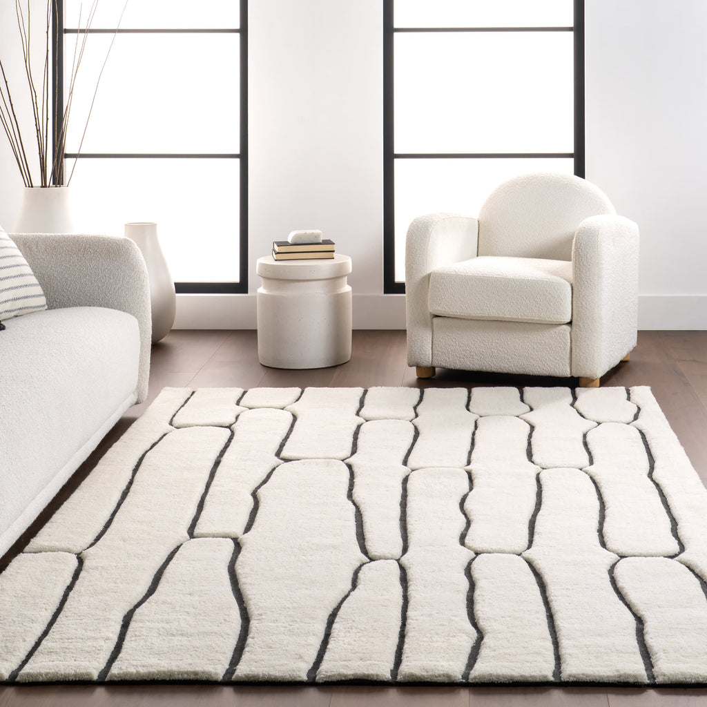 Nazco Abstract New Zealand Wool Rug | Charcoal