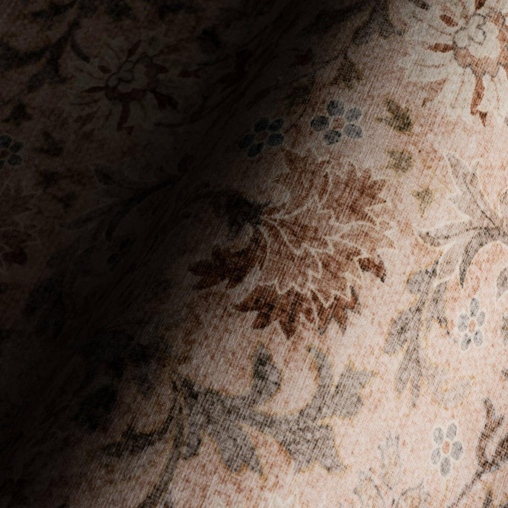 Sinikse Floral and Paisley Washable Rug | Peach