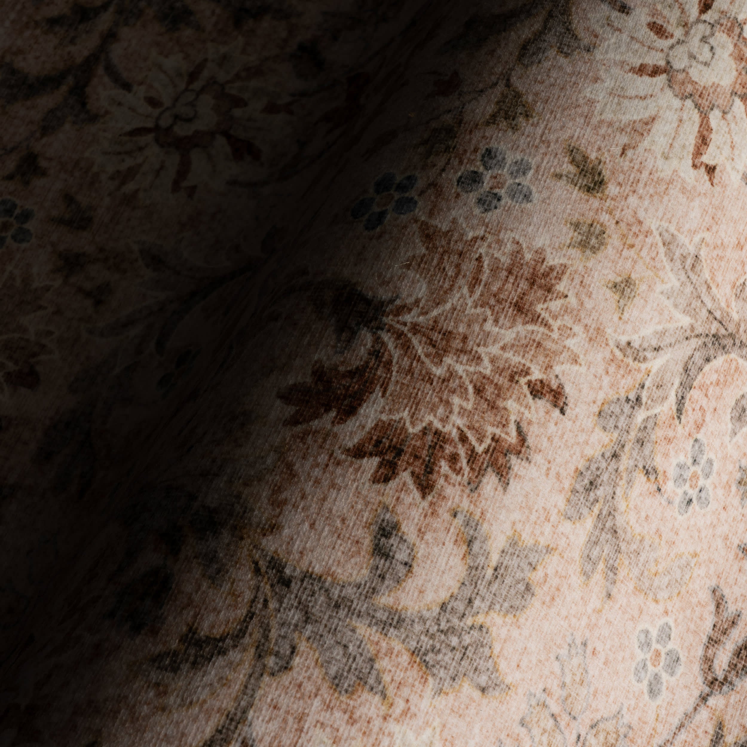 Sinikse Floral and Paisley Washable Rug | Peach