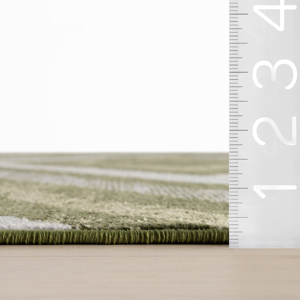 Reeba Washable Distressed Rug | Green